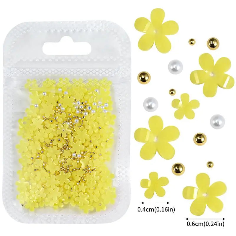 12-Grid 3D Flower Nail Art Charms – Rhinestones & Beads Kit