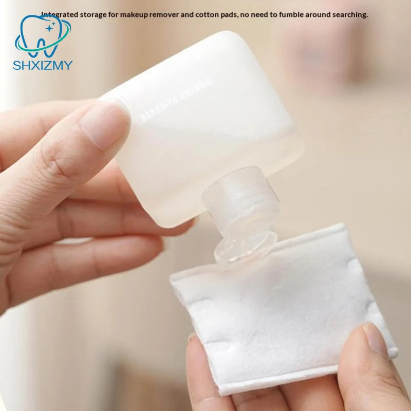 Travel Makeup Remover Case – Leak-Proof Cotton Pad Storage Box