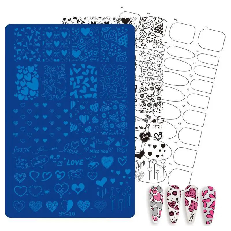 Etched Metal Nail Art Stamping Plate – Floral Lace Bow Decal