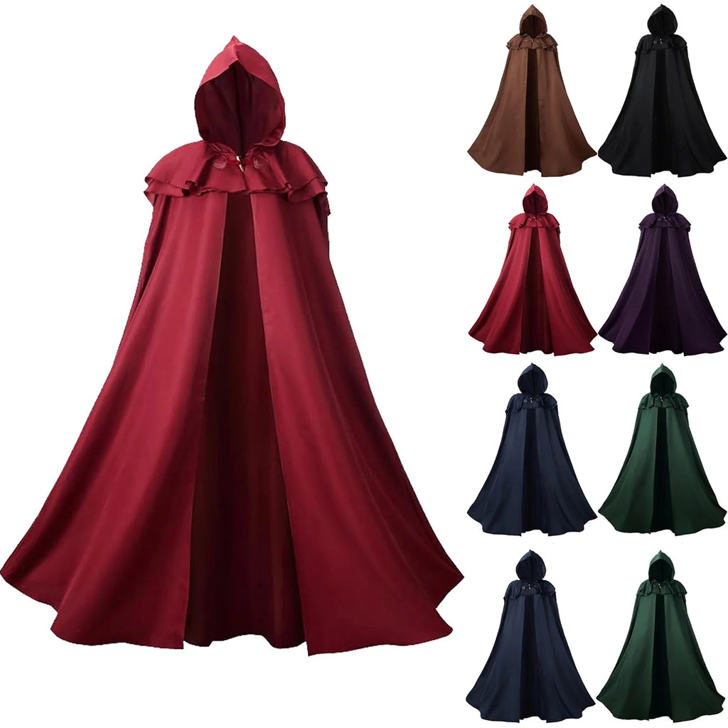 Medieval Hooded Cloak Cape | Men's Gothic Cosplay Costume Coat