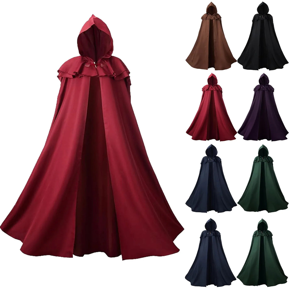 Medieval Hooded Cloak Cape | Men's Gothic Cosplay Costume Coat