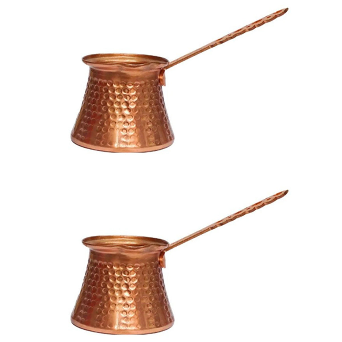 Turkish Copper Coffee Pot Cezve Set of 2 – 320ml Stovetop
