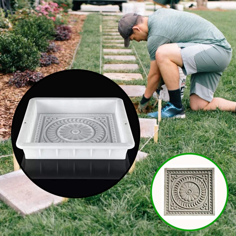 Rose Petal Concrete Stepping Stone Mold | Reusable Garden Mould