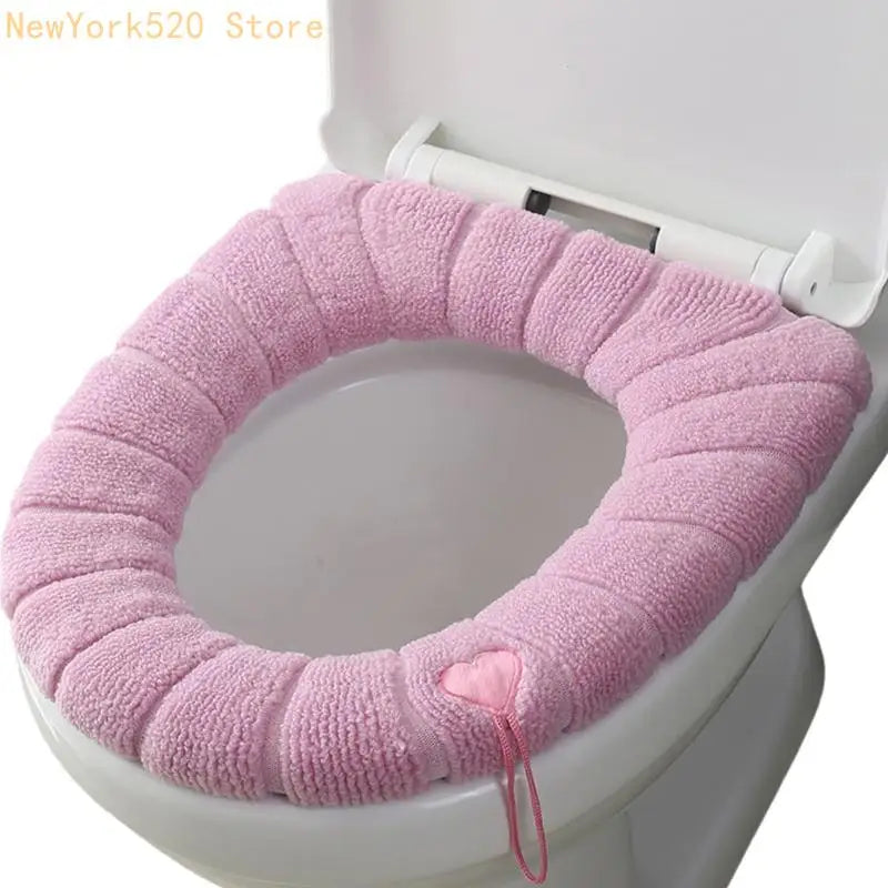Soft Fiber Toilet Seat Cover with Handle – Machine Washable