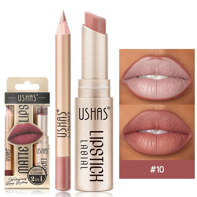 OREADEX Matte Lip Liner & Lipstick Set – High Pigment, Waterproof