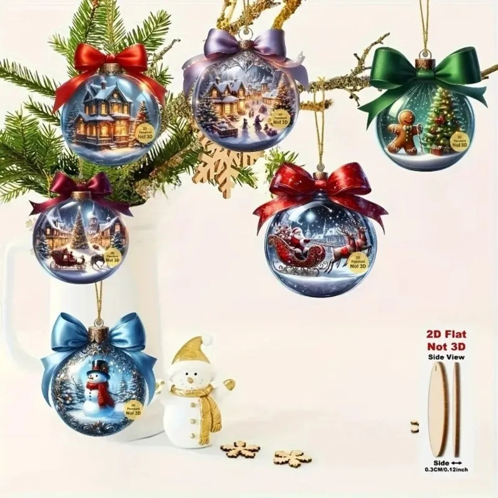 18/36Pcs Wooden Christmas Tree Ornaments – Santa Xmas Pendants