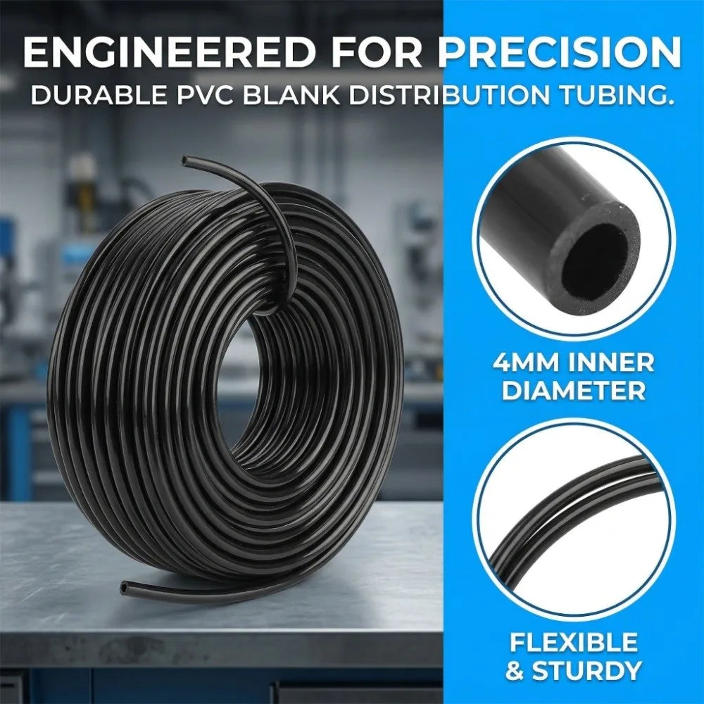1/4 Inch Flexible PVC Drip Irrigation Hose – Black Garden Tubing