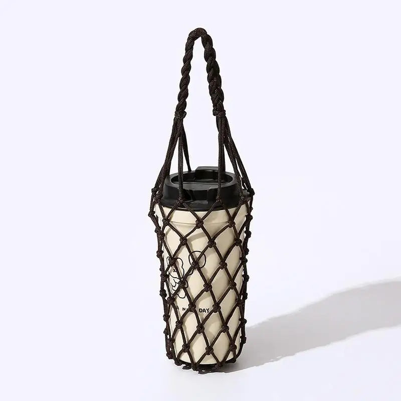 Woven Mesh Cup Holder Bag – Lightweight for Travel & Outdoors