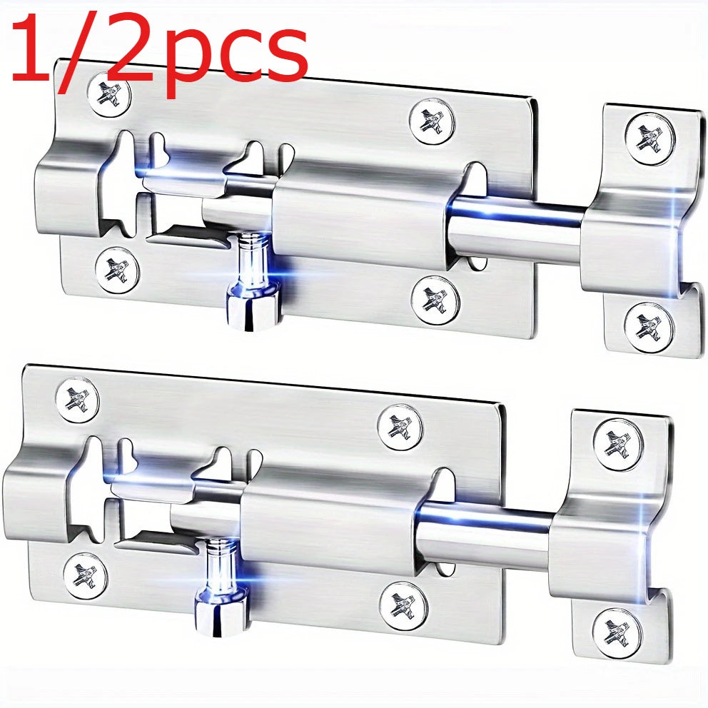 Stainless Steel Barrel Bolt Door Slide Lock – 7.62cm Brushed