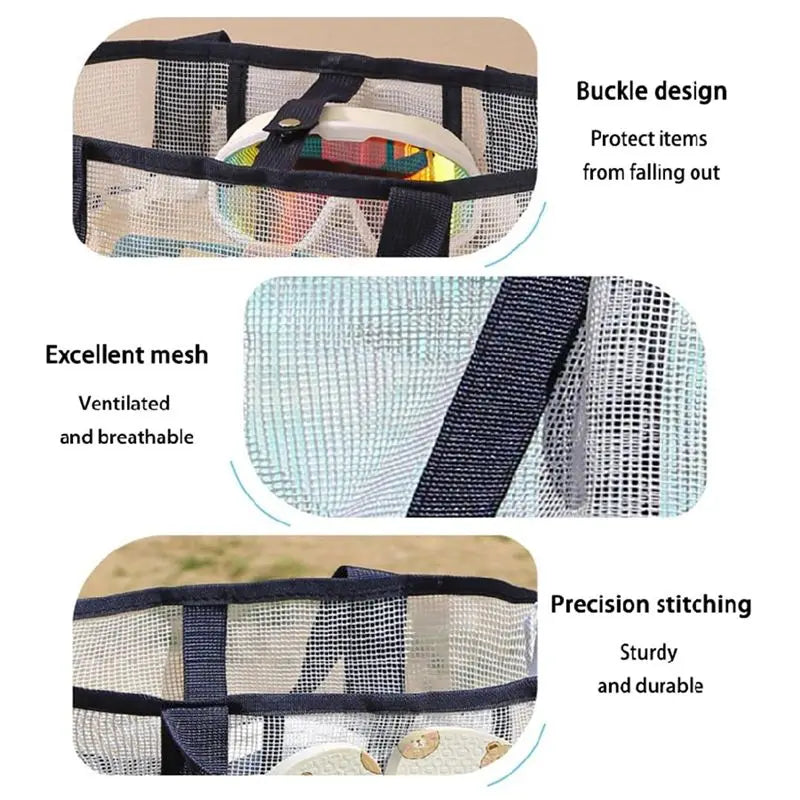 Foldable Mesh Beach Bag – Large Capacity Portable Tote