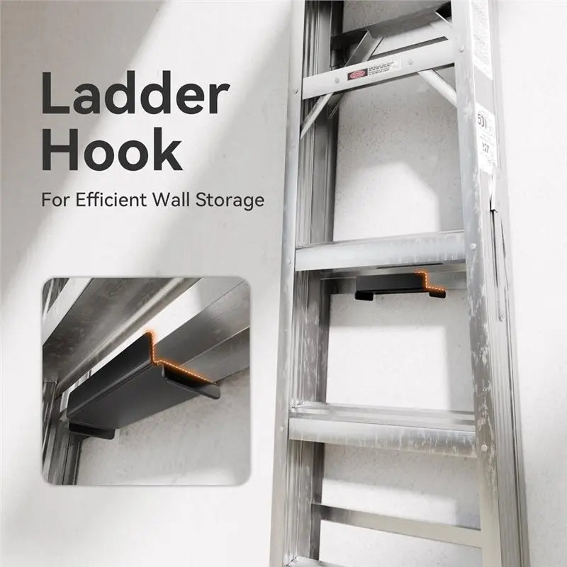 Heavy Duty Garage Ladder Wall Hooks 4-Pack – Wall Mount Hanger