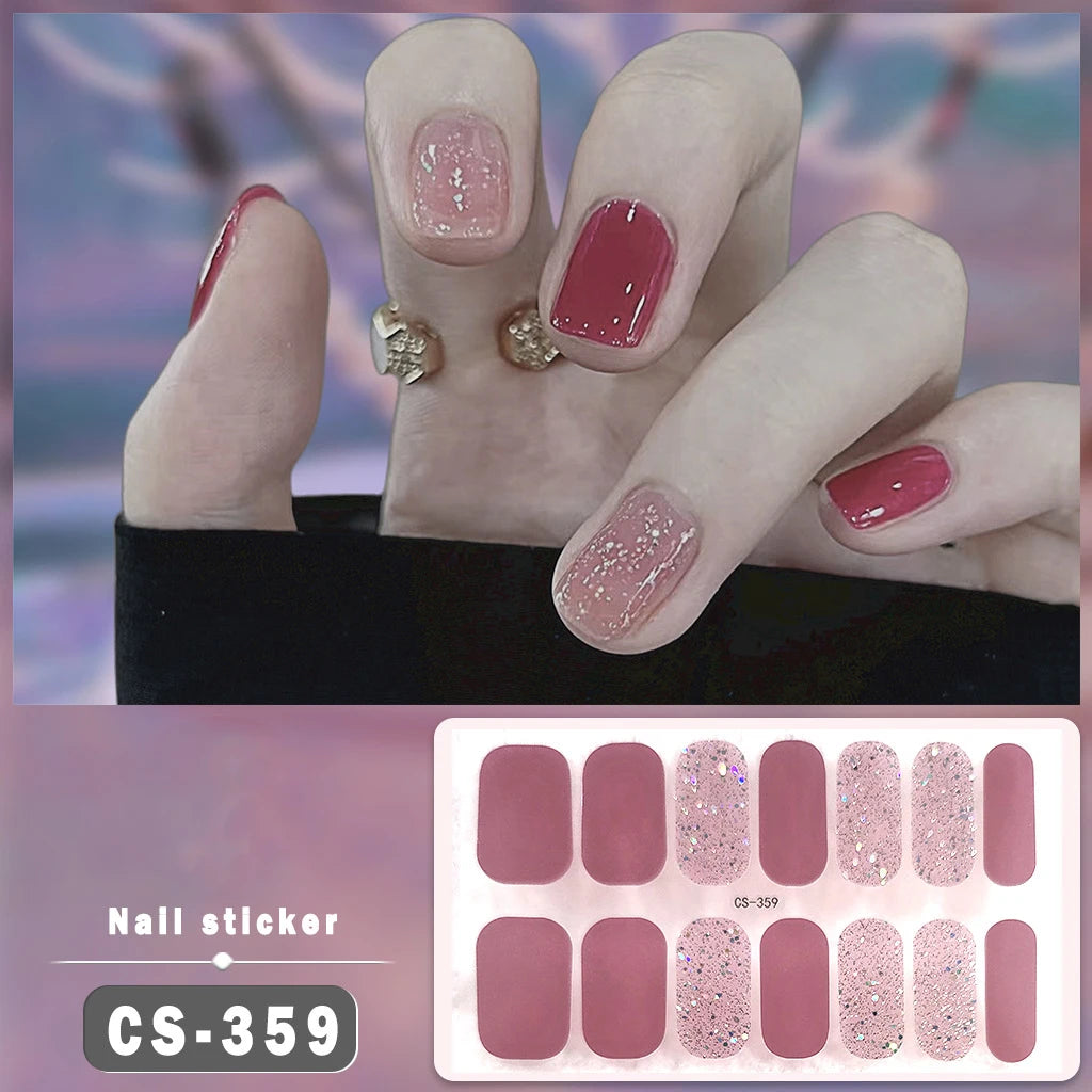 Solid Color Self-Adhesive Gel Nail Art Stickers & Decals