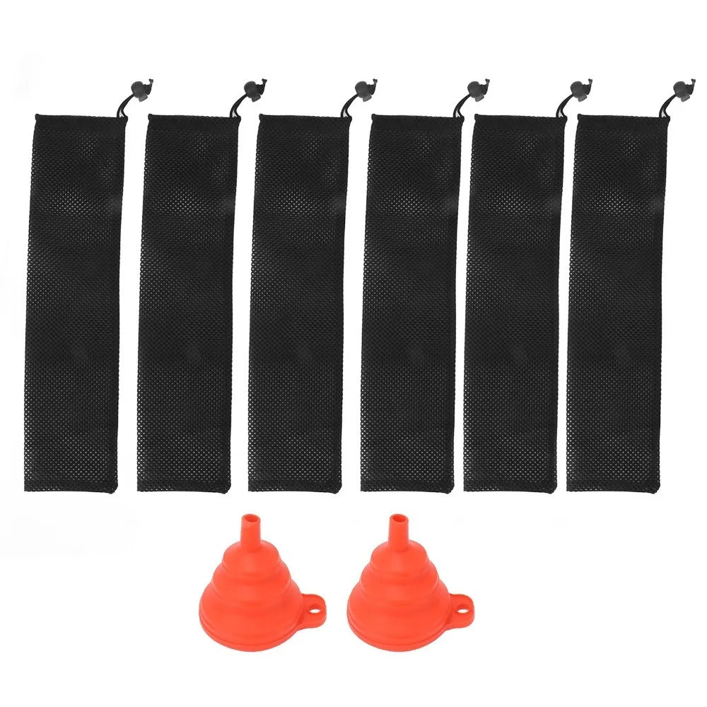 8-Pc Nylon Mesh Bird Sock Feeder Set with Funnels – 800ml