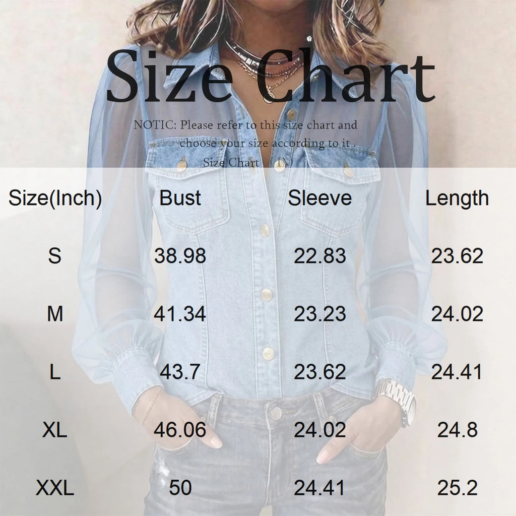 Women's Sheer Sleeve Button-Down Blouse | Elegant Collared Top