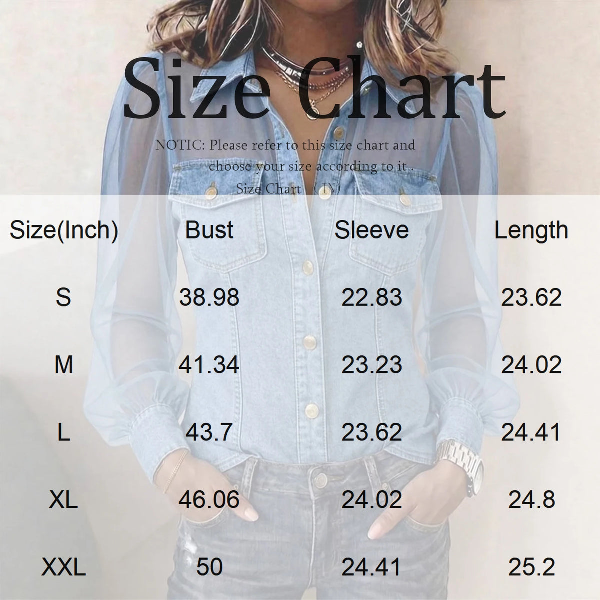 Women's Sheer Sleeve Button-Down Blouse | Elegant Collared Top