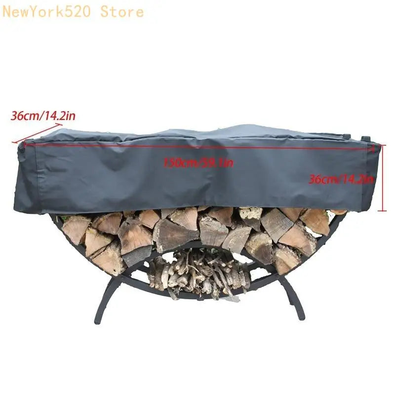 Waterproof Firewood Log Rack Cover 59x14x14 in – 210D Oxford