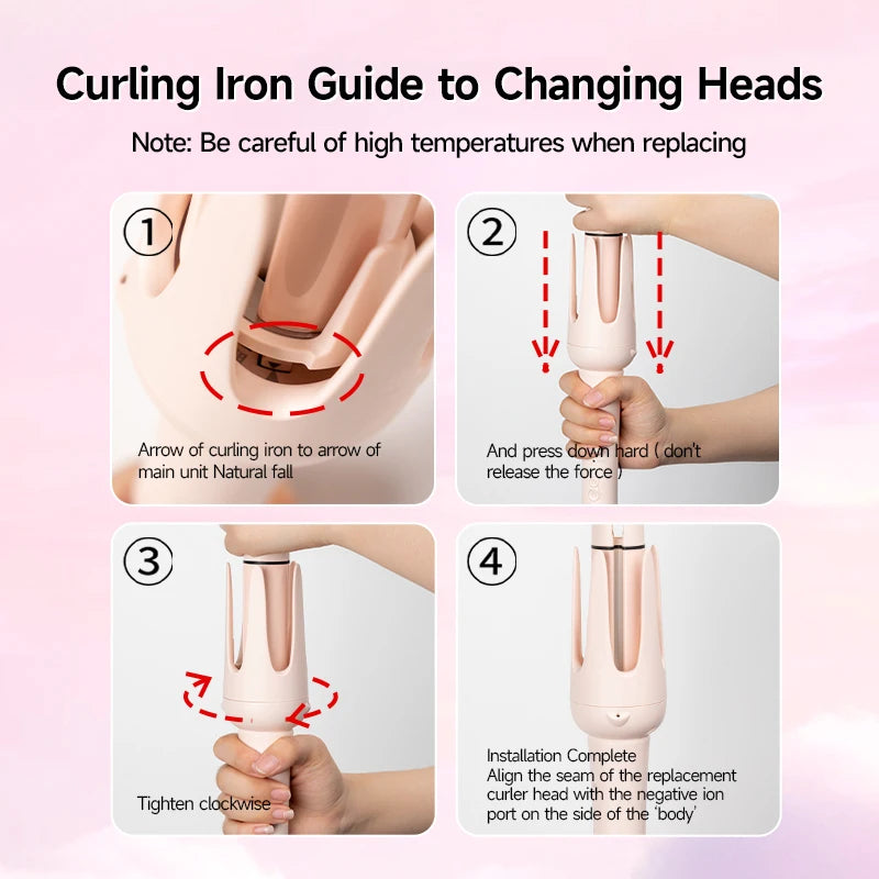 5-in-1 Auto Rotating Ceramic Hair Curler Wand Set