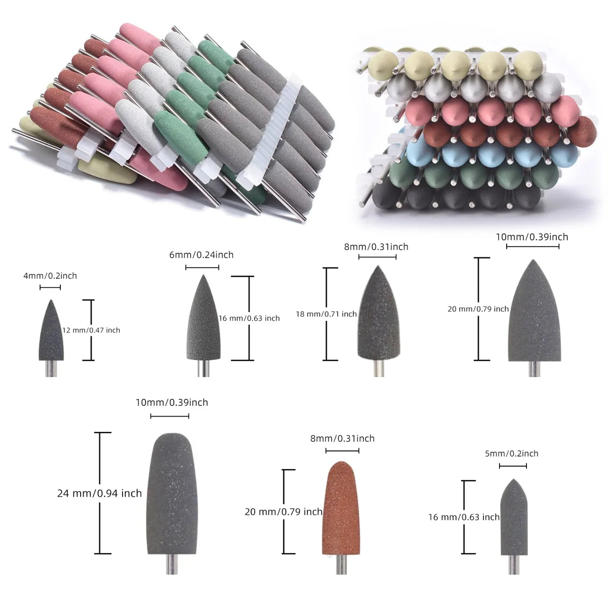Silicone Nail Buffer Polisher Grinder – 7 Grits, Autoclavable