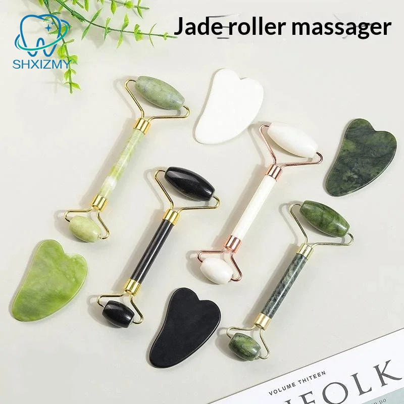 Natural Jade Roller & Gua Sha Set – Face & Body Massage