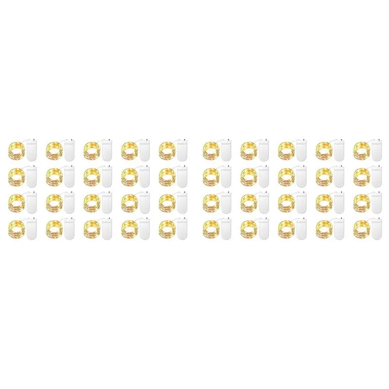 40-Pack Battery Fairy Lights 3.3Ft 20 LED Warm White String