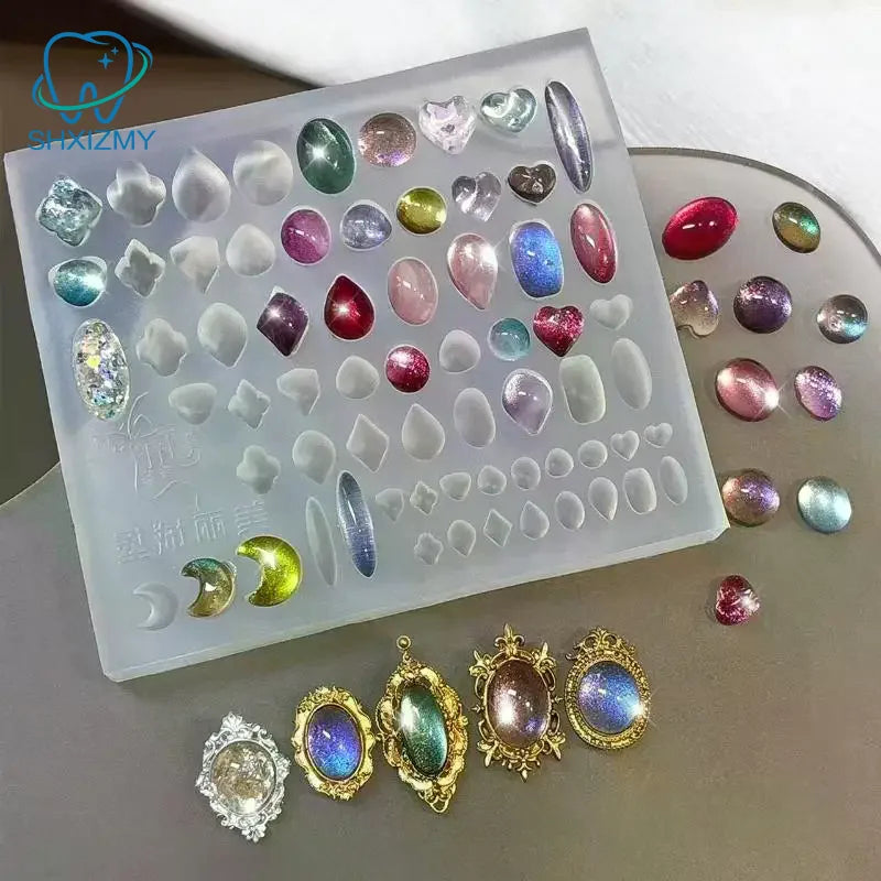3D Baroque Silicone Nail Mold – Retro Frame & Shell Carving