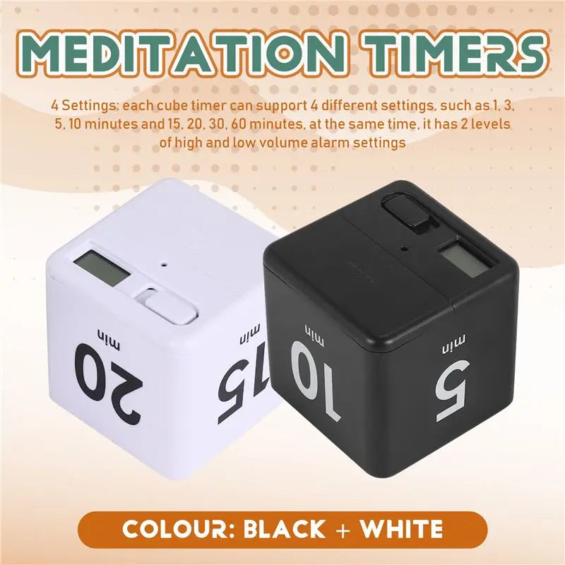 2-Pack Cube Flip Timers – Gravity Sensor, 8 Time Settings