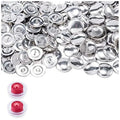 100-Set Silver Metal Button Cover Kit – 22mm Shank Buttons