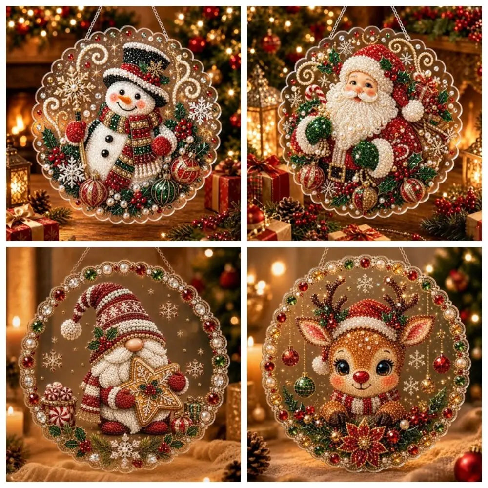 5D Christmas Pearl Diamond Painting Kit – DIY Acrylic Round Board