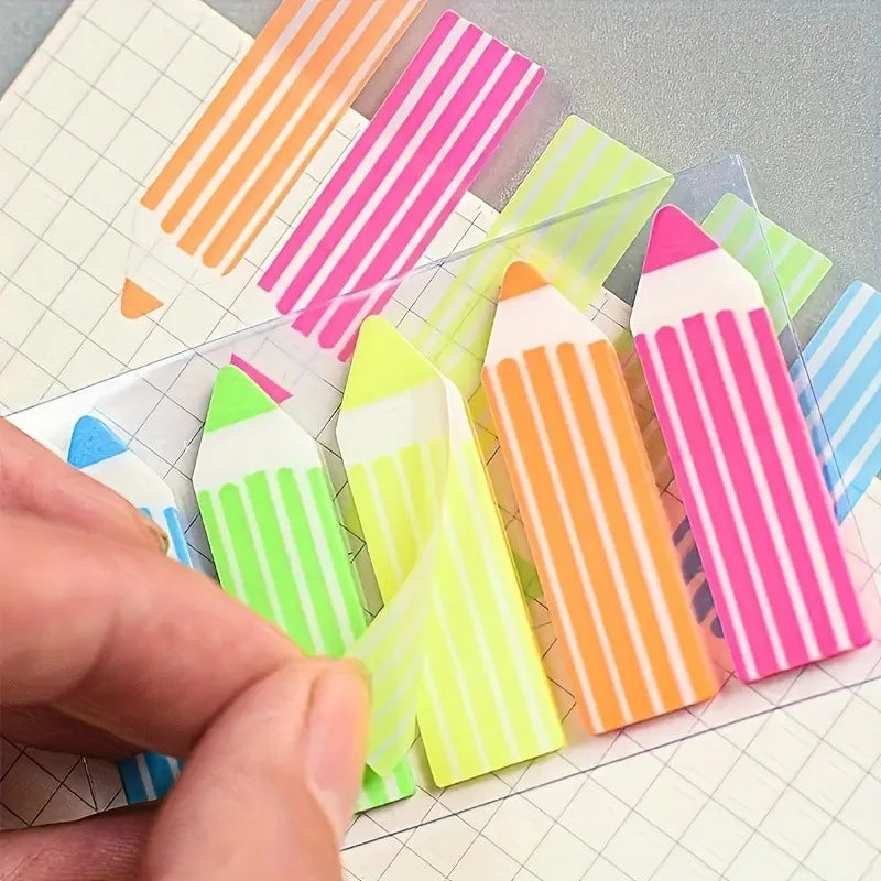 Pencil-Shaped Colorful Sticky Notes 2/4 Pack – School Memos