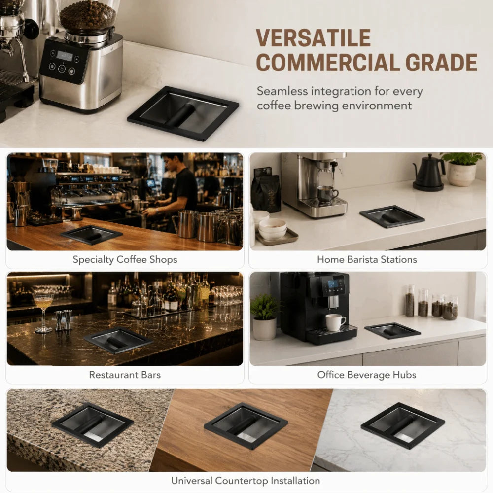 VIBE Stainless Steel Counter-Mounted Coffee Knock Box
