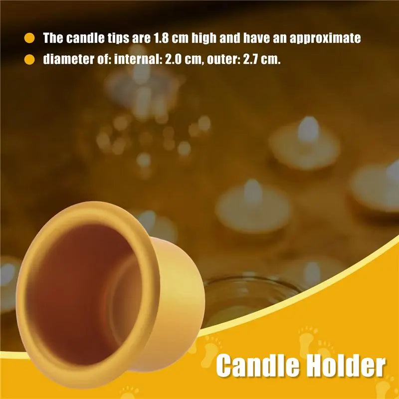20-Pack Gold Aluminum Taper Candle Inserts – DIY Holder Set