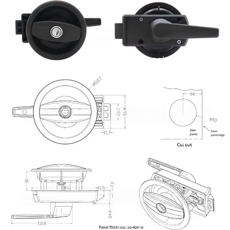 Circular RV Door Lock Replacement – Caravan & Motorhome RH Side