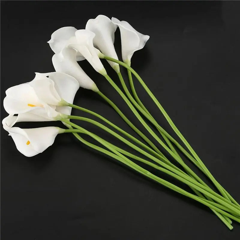 30-Head White Calla Lily Bridal Bouquet – Latex Real Touch