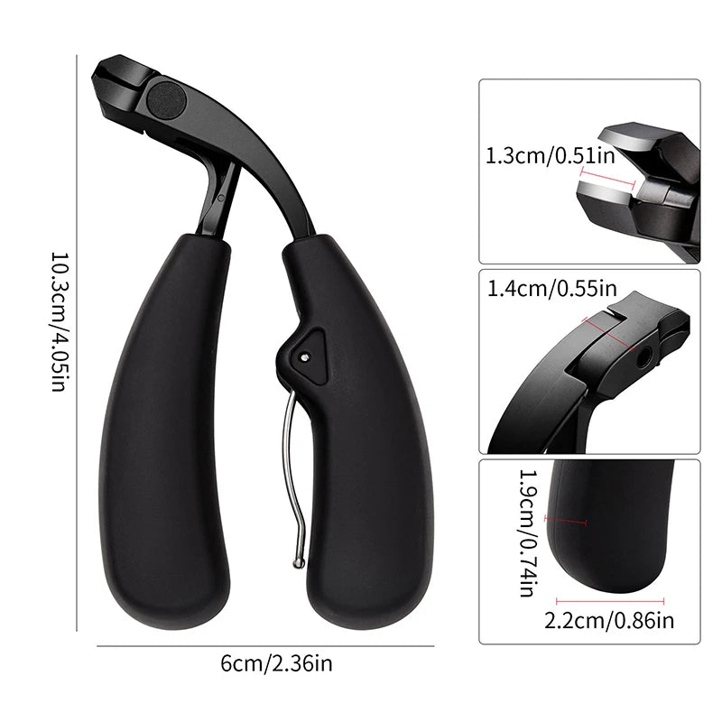 Heavy-Duty Curved Nail Clippers Wide Opening Stainless Steel