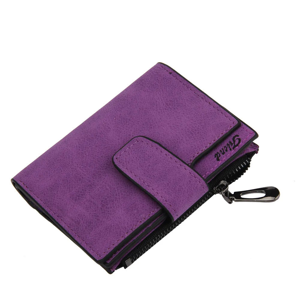 Women's Bifold Wallet Compact Card Holder with Clear Window