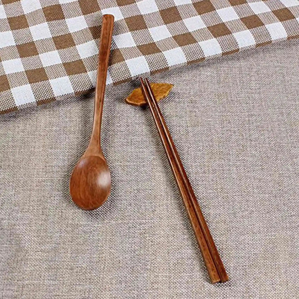 Handmade Jujube Wood Korean Chopsticks & Spoon Set – 15 Pairs