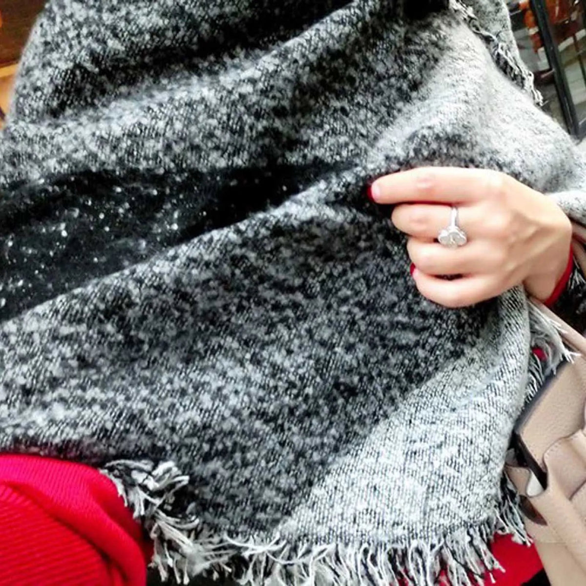 VIBE Unisex Long Plaid Knit Scarf – Soft Warm Winter Wrap