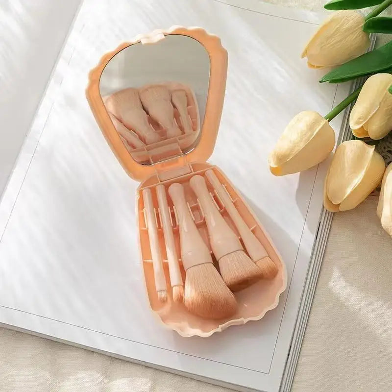 SHXIZMY 6-Piece Portable Makeup Brush Set with Roll-Up Case