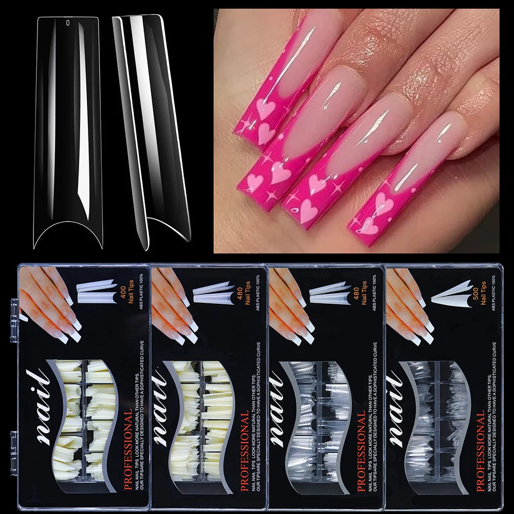 French Fake Nails Long Tips 400-500pc – Eelhoe Press-On Set