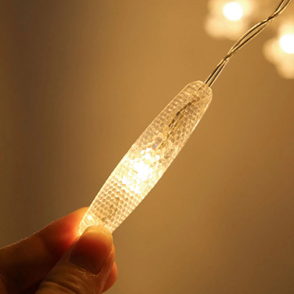 Snowflake Curtain String Lights – Christmas Indoor Outdoor Decor