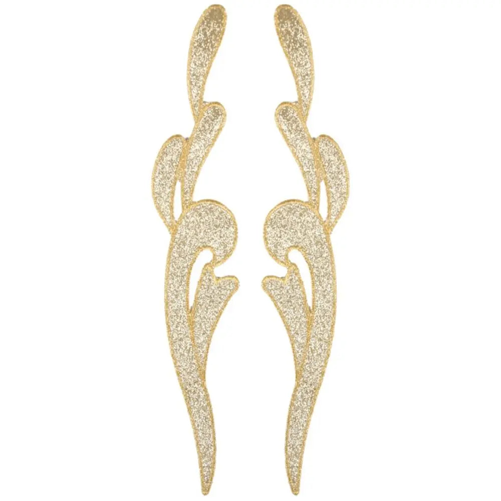 Gold Silver Sequin Baroque Embroidery Applique Patches – 2 Pcs