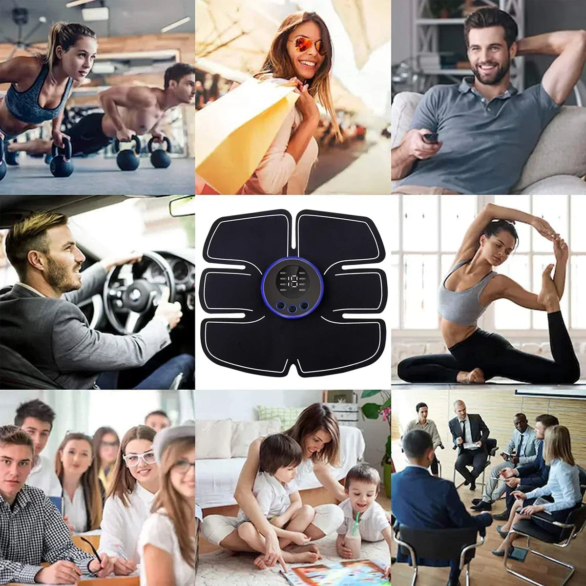 Wireless EMS Muscle Stimulator Massager – USB Rechargeable LCD