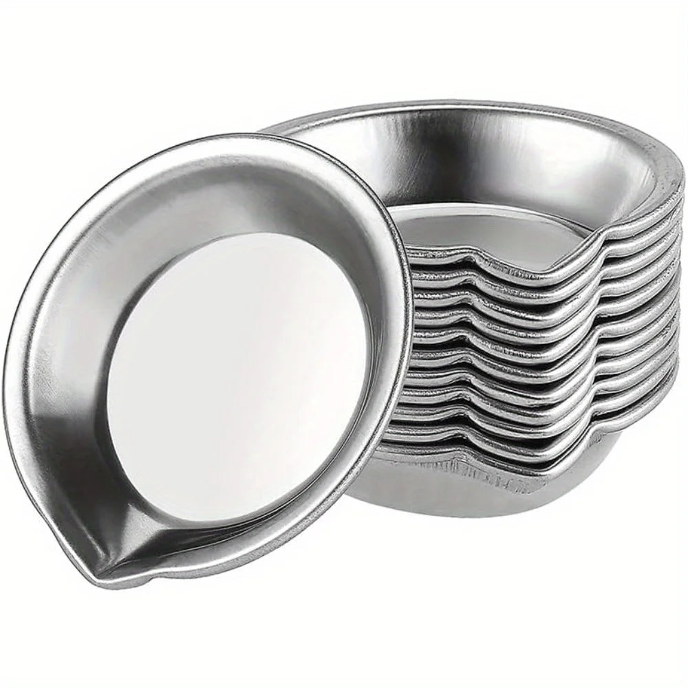 Stainless Steel Round Paint Palette Set | Metal Mixing Trays