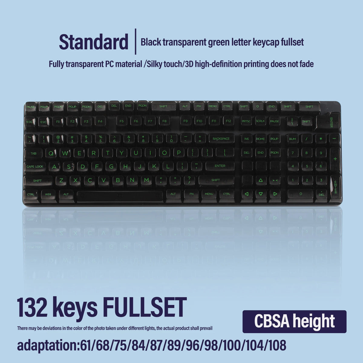 UYIQ 132-Key CBSA Transparent PC Keycaps – Cherry MX Gateron