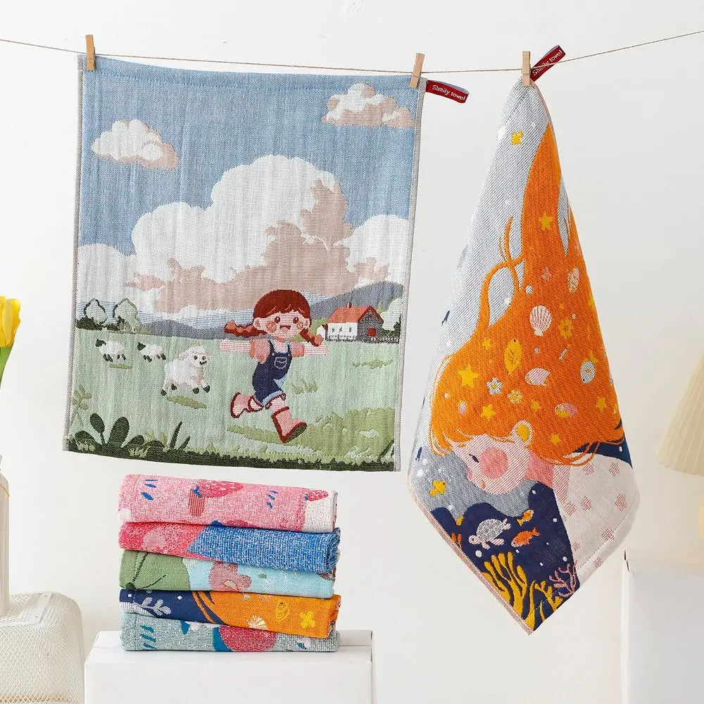 4-Layer Cotton Gauze Kitchen Hand Towel 34x40cm – Quick Dry