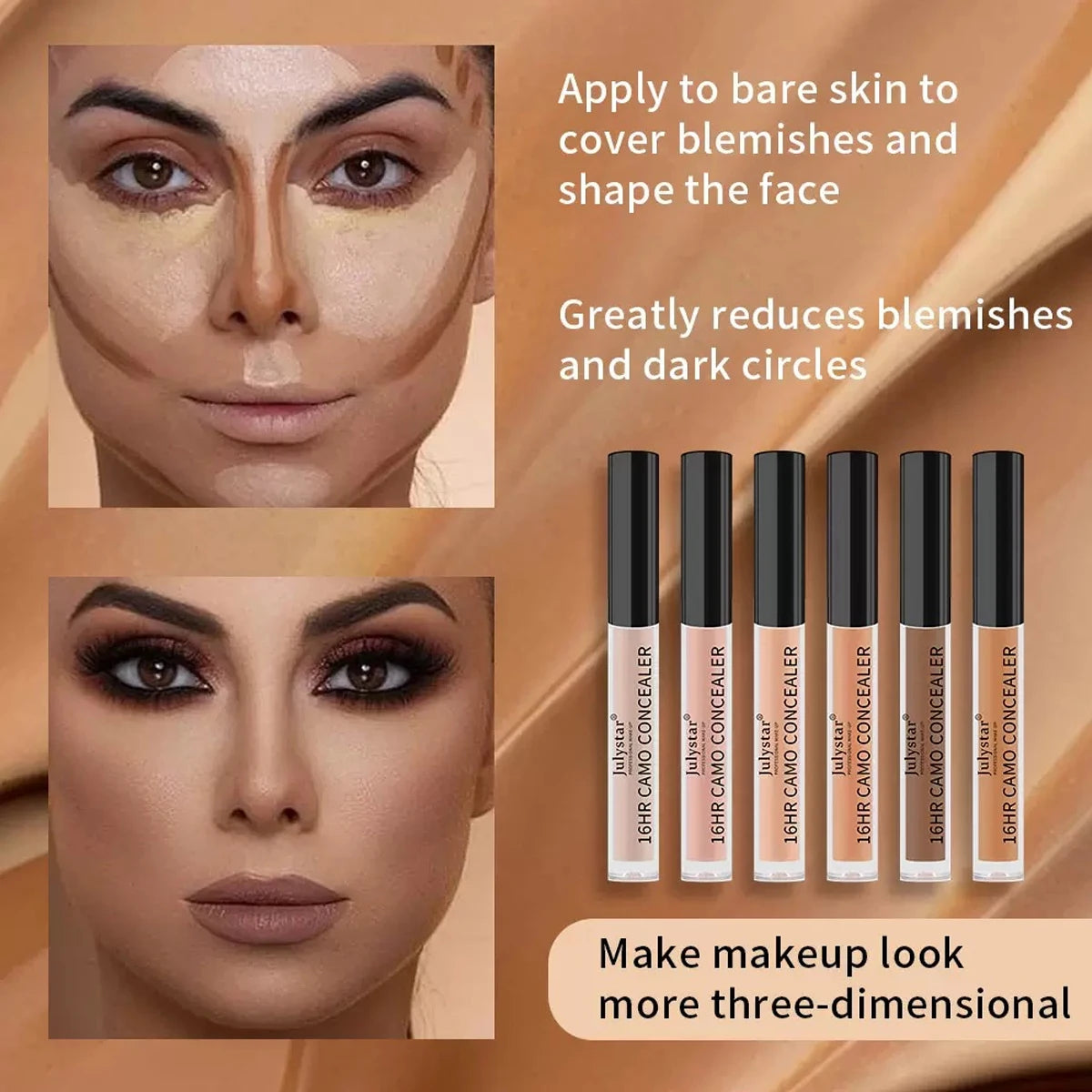 VIBE 6 Color Liquid Concealer – Full Coverage, All Skin Types