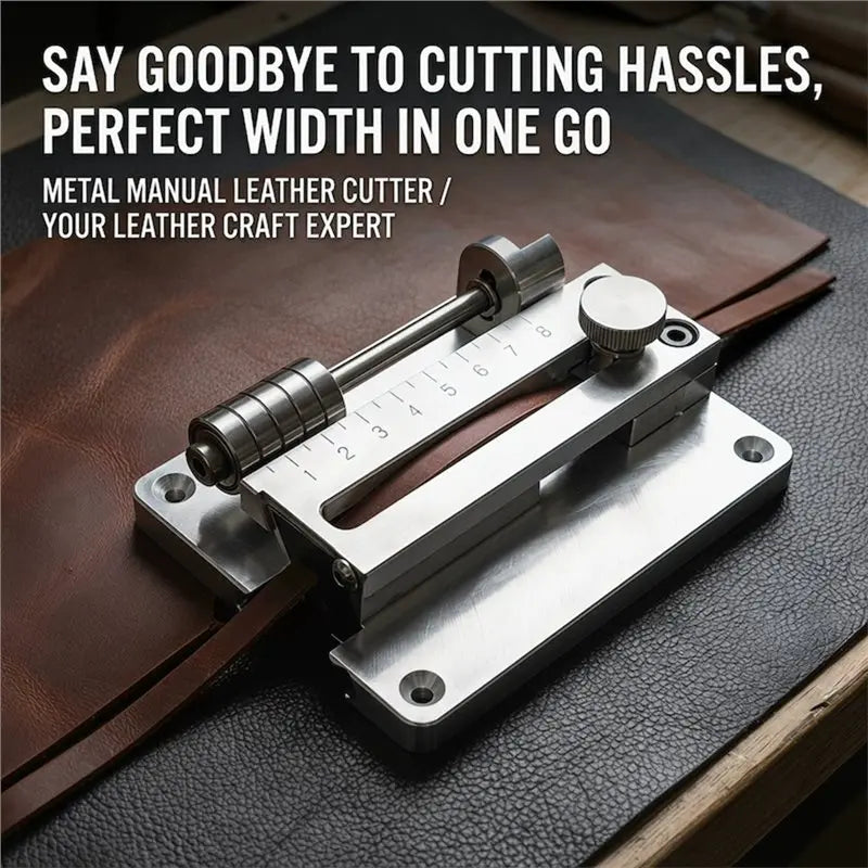 80mm Adjustable Leather Strap Cutter with Scale Ruler – Silver