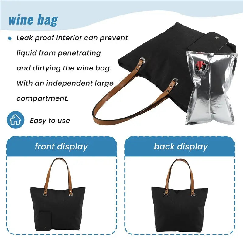 Insulated Wine Tote Bag – Leakproof Beach Cooler Carrier