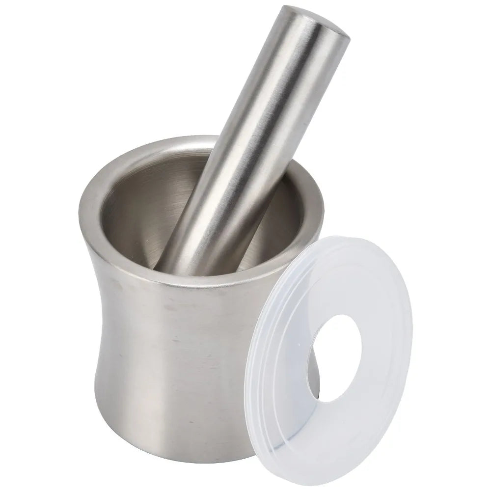 Stainless Steel Mortar & Pestle Set – Non-Slip, Dishwasher Safe