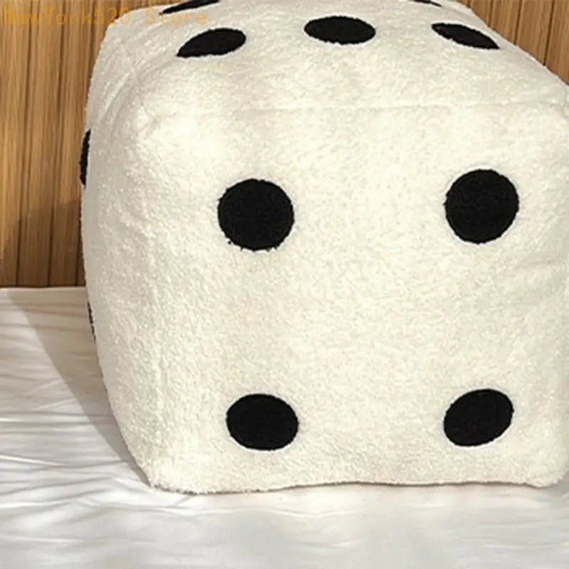 Plush Dice Cube Cushion – Soft Decorative Throw Pillow